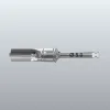 Metal dental implant drill with Ø5.0 marking, shown horizontally against a light gradient background.